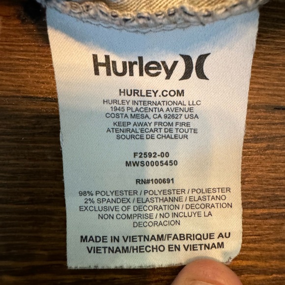 Hurley shorts with 34” waist, tan, 8” inseam, Nike Dri-Fit - Picture 7 of 8